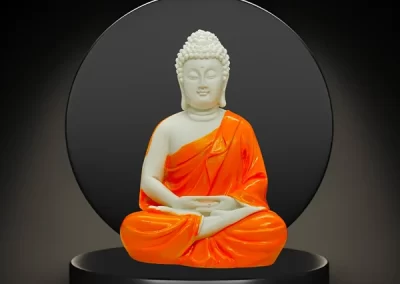 MereRam Mahatma Buddha (5-inch) Idol/Statue in Dhyan Mudra, Marble-Dust, Ideal for Pooja, Meditation, Decor, Gift/Return Gift, and Car Dashboard
