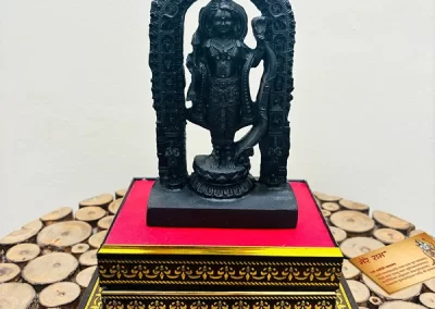 MereRam Ram Lalla Idol Statue Mounted on a Premium Wooden Platform (9.8-inch – Total Height), Cultured Marble, Gift Mini Board worth Rs. 100