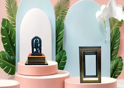MereRam Ram Lalla Idol Statue, Encased in a (11.6-inch) Stunning Glass Box Mounted on a Premium Platform, Marble-Dust, Gift Mini Board worth Rs. 100