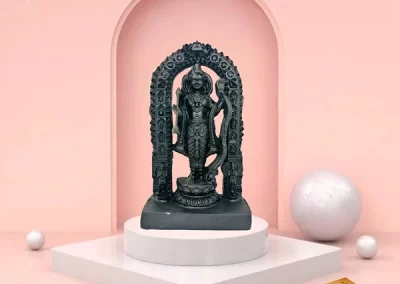 MereRam Ram Lalla Idol Statue Replica Miniature (7-inch) of Recently Consecrated Ram Lalla at Ayodhya, Cultured Marble, Gift Mini Board worth Rs. 100