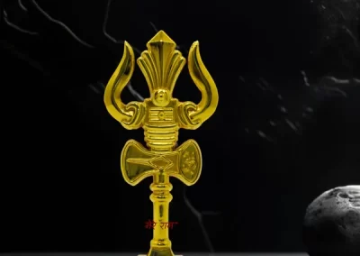 MereRam Shiv Trishul Idol (2.6-inch) crafted in solid Brass – Ideal for Pooja, Meditation, Home Decor, Return Gift, and Car Dashboard